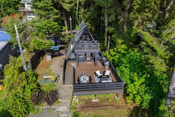 Our Charming 1969 Aframe awaits you with plenty of outdoor entertaining space.