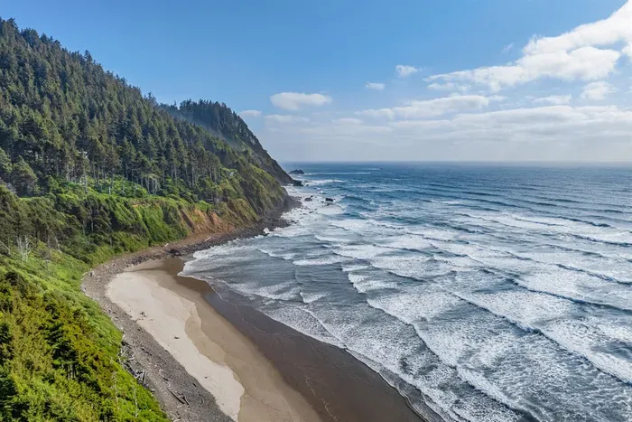 Aerial of Falcon Cove, quite and, serene