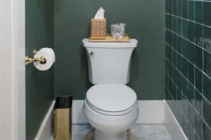 A bathroom that combines functionality with timeless charm. Paper products provided.