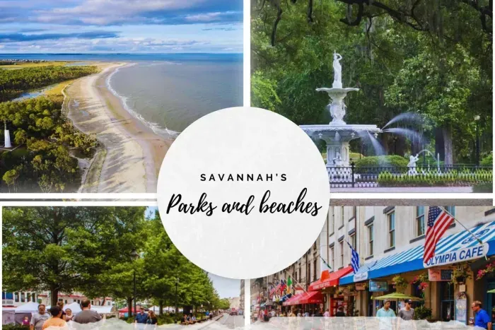 Tybee island is 20-20 minute drive, but River Street and Forsyth Park are walking distance