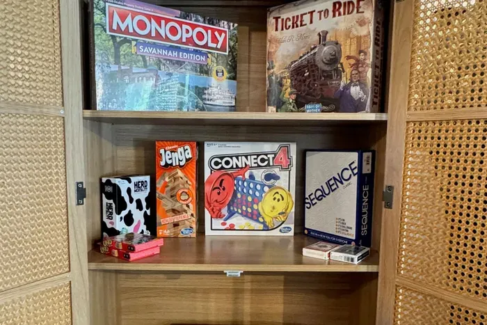 Board games for the whole family if you choose to stay in.