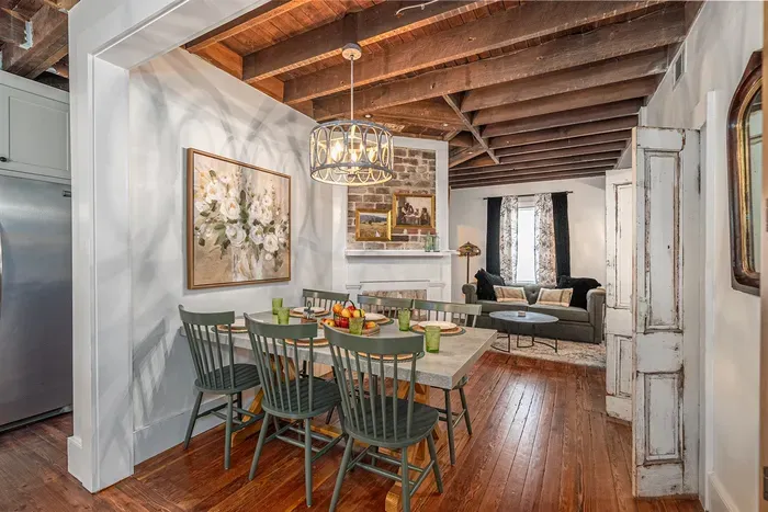 Gather around the  dining table and enjoy meals in a space steeped in history.