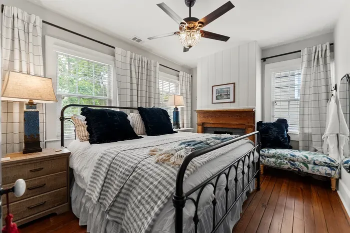 A cozy bedroom retreat, complete with classic charm and everything you need to feel right at home.
