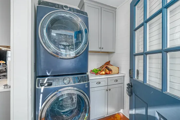 Need to do laundry during your travels? We've got you covered with a brand-new GE system featuring smart technology, along with an iron, ironing board, and drying rack for your convenience.