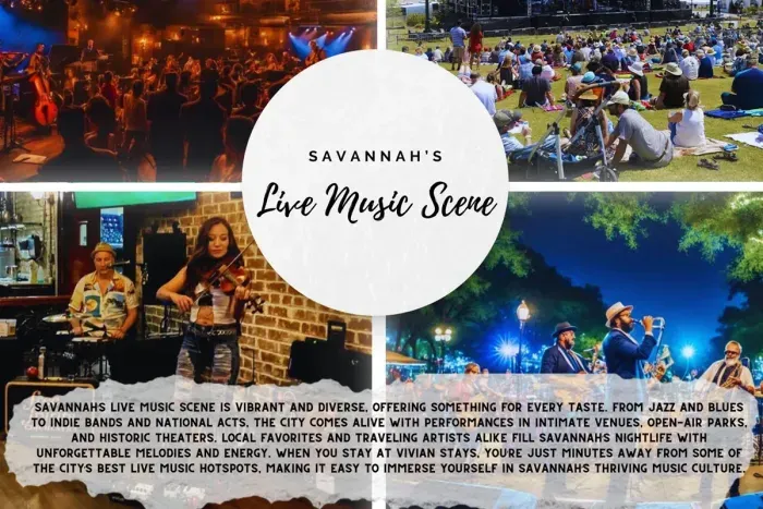 Enjoy live music at. numerous spots in Savannah