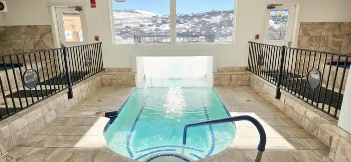 Warm up, slow down.
After a day outside, head to the indoor pool and hot tub to relax and recharge. It’s the perfect way to end an active day without ever leaving the property.