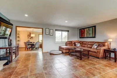 Throw blankets. Throw pillows. Smart TV for streaming, no cable or satellite. Games and kids toys are available in the basket of the TV stand. Don't forget to sign our guest book!