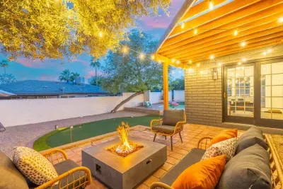 Outdoor Lounge: Gather around the fire pit under twinkling lights for unforgettable evenings!