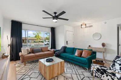 Enjoy the sleek, contemporary design of the living room - perfect for lounging