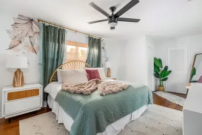 Primary bedroom with king bed.