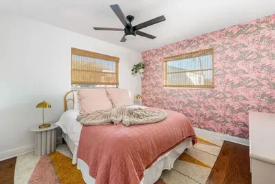 Queen bedroom day time shot.