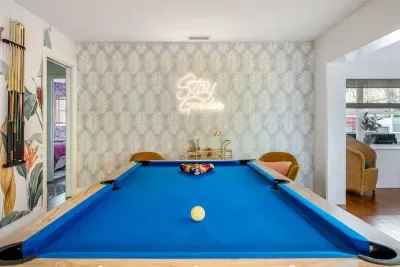 Pool table fun.