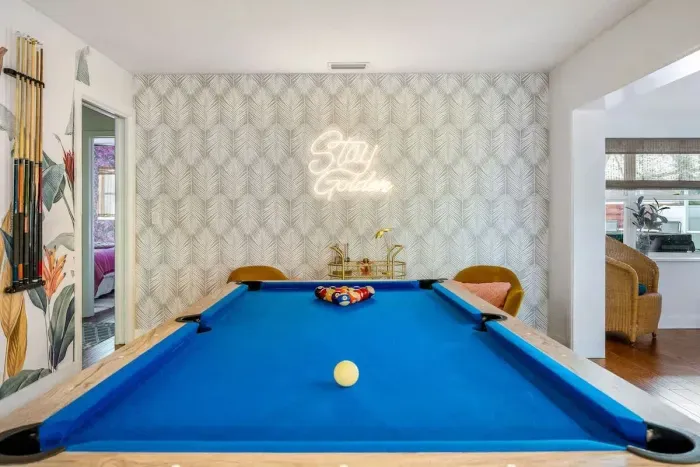 Pool table fun.