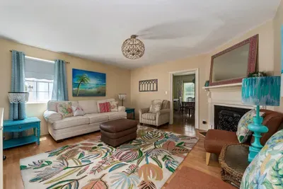 You’ll love the light, relaxing vacation feeling of the living room on the first floor.