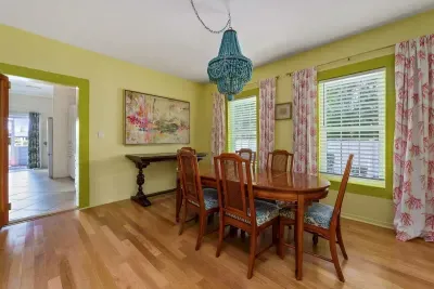 This is where the action happens since the dining room is conveniently centered between Bedroom 1, the living room and the kitchen.