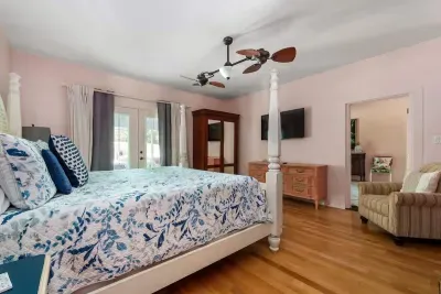 Bedroom 1 is on the first floor and has a brand new, King sized Tempur-pedic mattress.