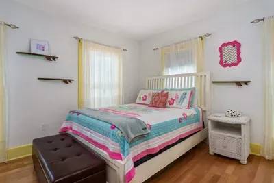 Bedroom 4 is the second bedroom upstairs and hosts the Crew's Quarters, which is a wonderful option for the kids. It has a queen bed, a twin over full bunk plus a twin trundle.