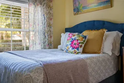 Bedroom 3 (first floor) has 2 double beds with new mattresses and a full bathroom off of it. It also has a chair/fold out bed combo for an extra sleeping option for  someone younger or smaller.