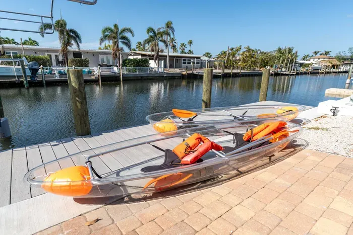 Get ready for a one-of-a-kind adventure right from your backyard! These crystal-clear kayaks offer an unforgettable way to explore the canal giving you a front-row seat to Florida’s marine life and waterfront views.