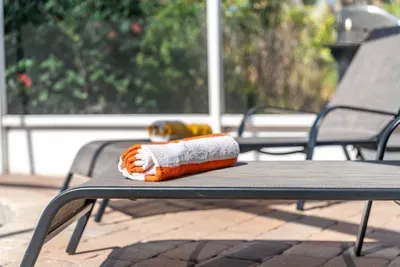 Relax in style with our cozy poolside chairs, perfect for soaking up the sun or unwinding in the shade. Whether you're enjoying a refreshing drink or reading your favorite book, these provide the ultimate comfort and relaxation just steps away.