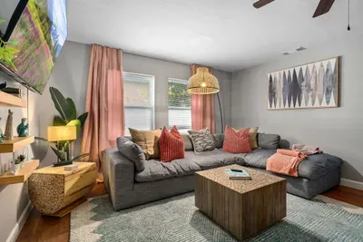 Living room with 50'' Smart TV