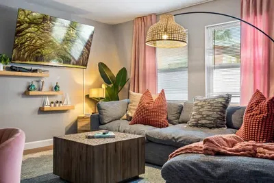 Living room with 50'' Smart TV