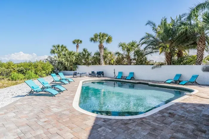 Bask in the sun by your private pool surrounded by swaying palms and comfortable loungers. Perfect for refreshing swims, lazy afternoons, or evening dips under the stars—your tropical escape awaits right outside the door!