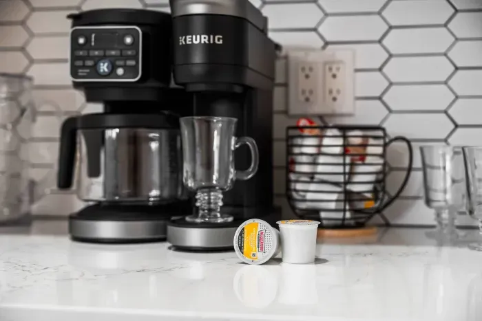 Wake up and brew your favorite coffee with the convenient Keurig station, fully stocked for easy mornings. Enjoy fresh coffee in this modern kitchen space before heading out for another relaxing day in paradise.