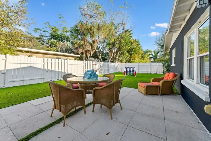 Furnished patio with outdoor games