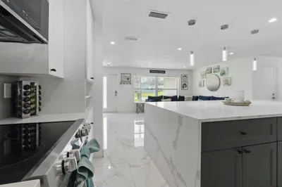 This clean and functional kitchen comes fully equipped for your cooking needs, including a selection of complimentary condiments and basic essentials to get you started.