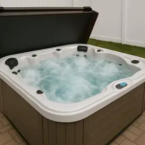 Our hot tub is verything you need for a relaxing stay!