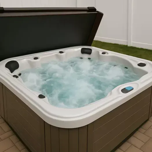 Our hot tub is verything you need for a relaxing stay!