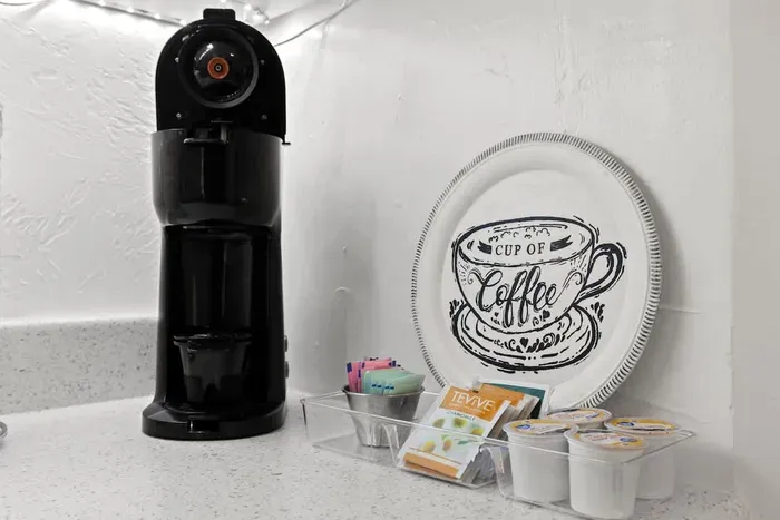 Coffee and tea station for a energizing start to the morning.