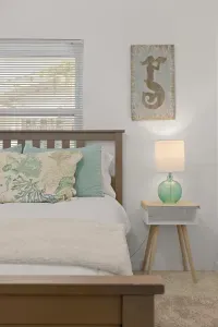 Bedroom with comfy mattress.