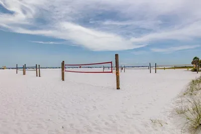 Beach volleyball court.