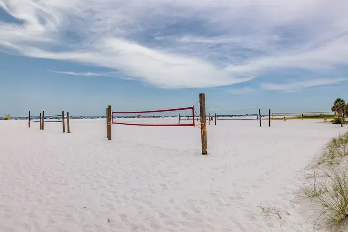 Beach volleyball court.