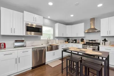 Dining in? Cook your meals in the kitchen.
