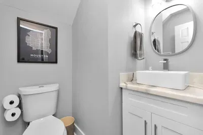 Bathroom #3 is a half-bath.