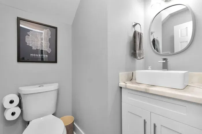 Bathroom #3 is a half-bath.