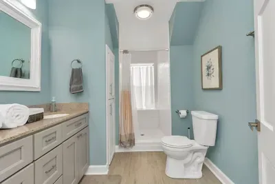 A full-size shower in bathroom #1.