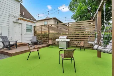 An outdoor seating area to hangout or enjoy a meal together.