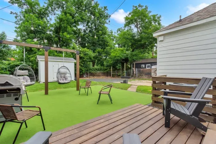 A large outdoor patio to hangout at.