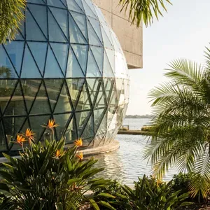 The Dali Museum geodesic dome and its reflection pool