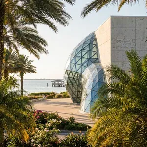 The Dalí Museum's glass geodesic dome and gardens in St.