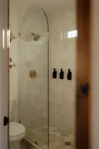 Relax in a warm shower and find your calm. 