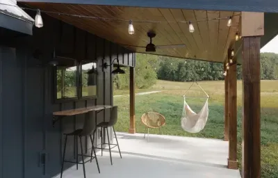 Relax on the patio around the fire pit, rest in the swing chair, or enjoy some outdoor dining