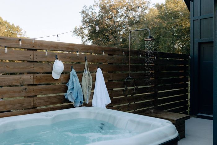 Relax under the stars in the hot tub after a day in nature at Fall Creek Falls. 