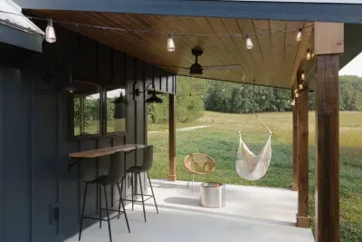 Relax on the patio around the fire pit, rest in the swing chair, or enjoy some outdoor dining