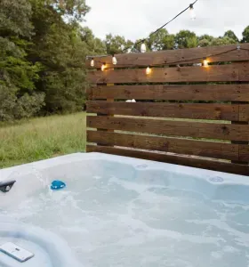 Relax in the hot tub under the stars after a day at Fall Creek Falls. On a clear night, the stargazing will take your breath away ✨