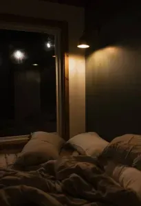 The huge window in the bedroom is perfect for stargazing! Or pull down the shade for more privacy. 